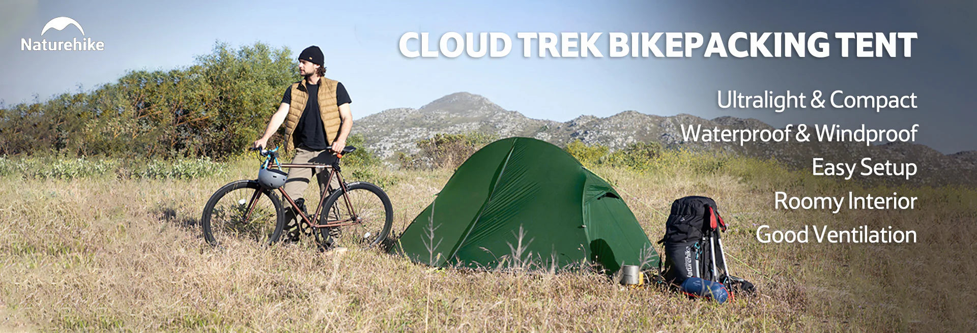 Naturehike Cloud Trek 1-Person Ultralight Bikepacking Tent