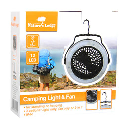 Nature's Lodge Camping Light & Fan
