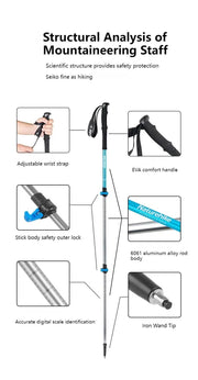 Naturehike base three-section 6061 aluminium alloy trekking pole